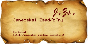 Janecskai Zsadány névjegykártya
